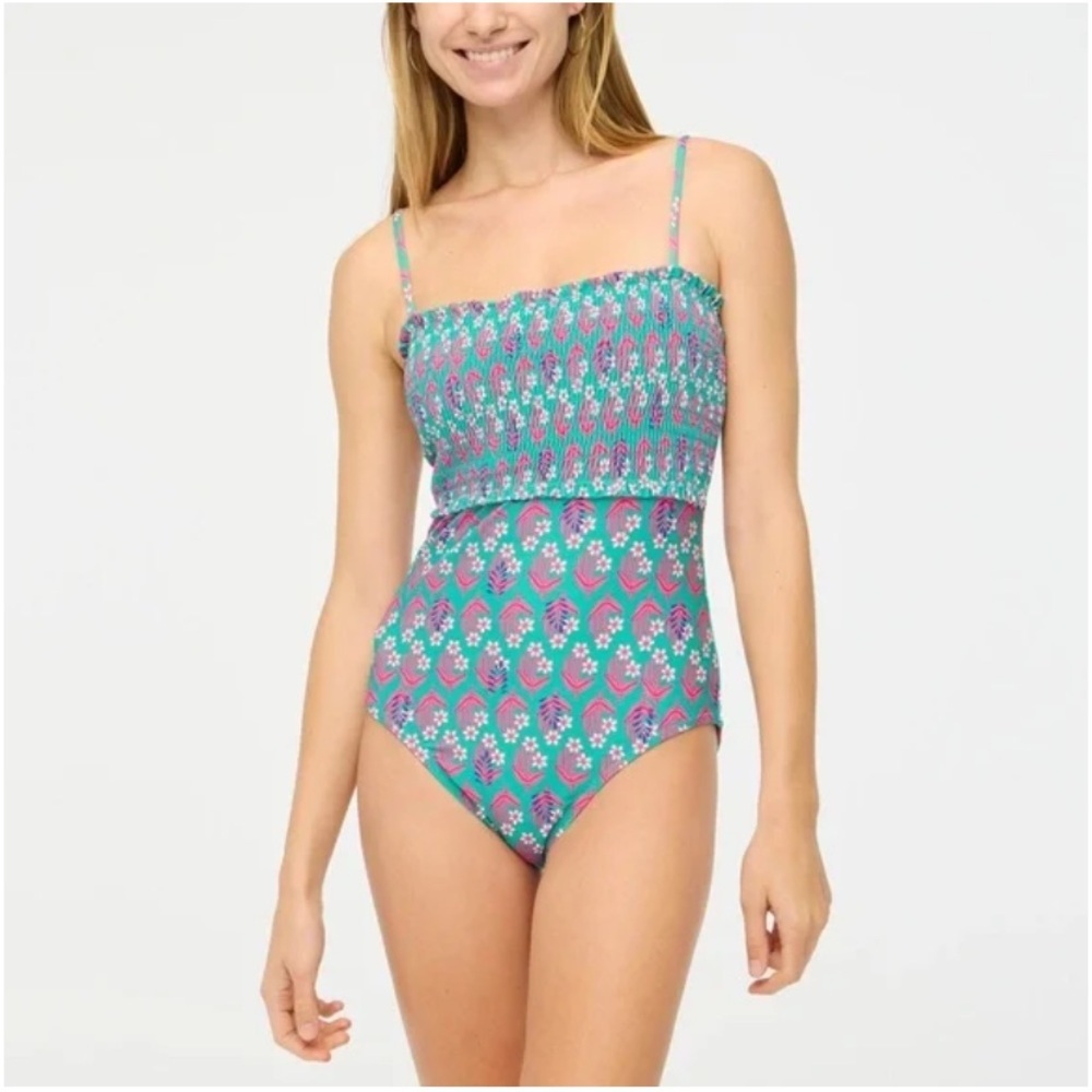 J. Crew Merchantile Womens Smocked One Piece Swimsuit
